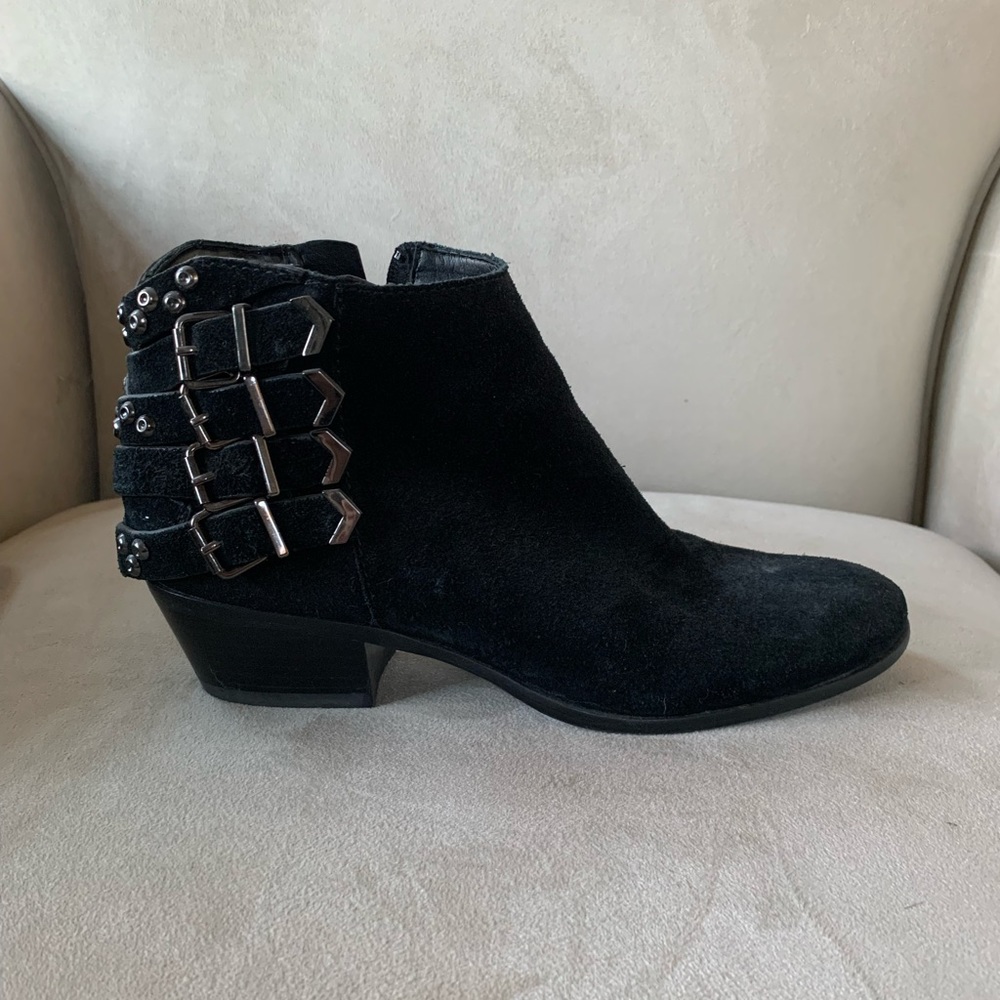 Sam Edelman Pen Rose Black Suede Ankle Boots